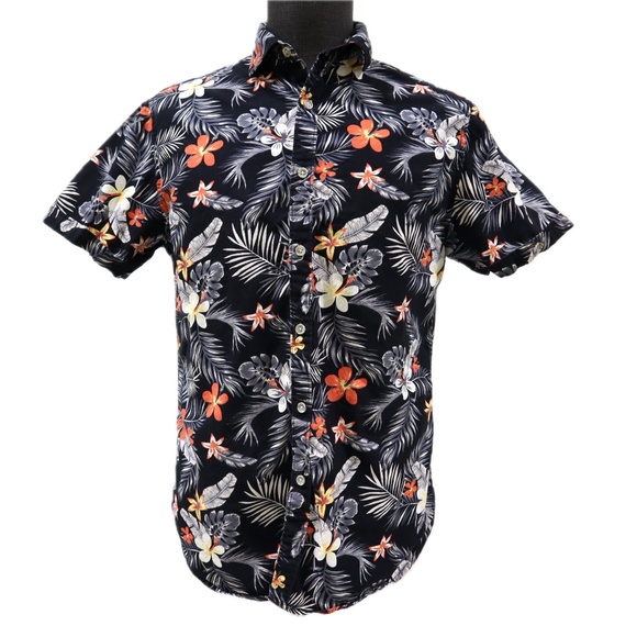 Cactus Man Ricky Singh Men’s Medium Hawaiian Shirt Slim Fit Floral Black - Picture 1 of 6